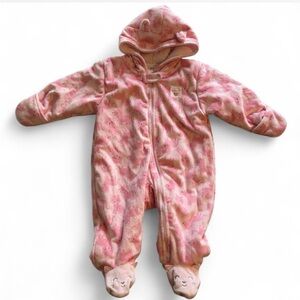 Carter's Baby Girl Hooded Sherpa Snowsuit Size 6M